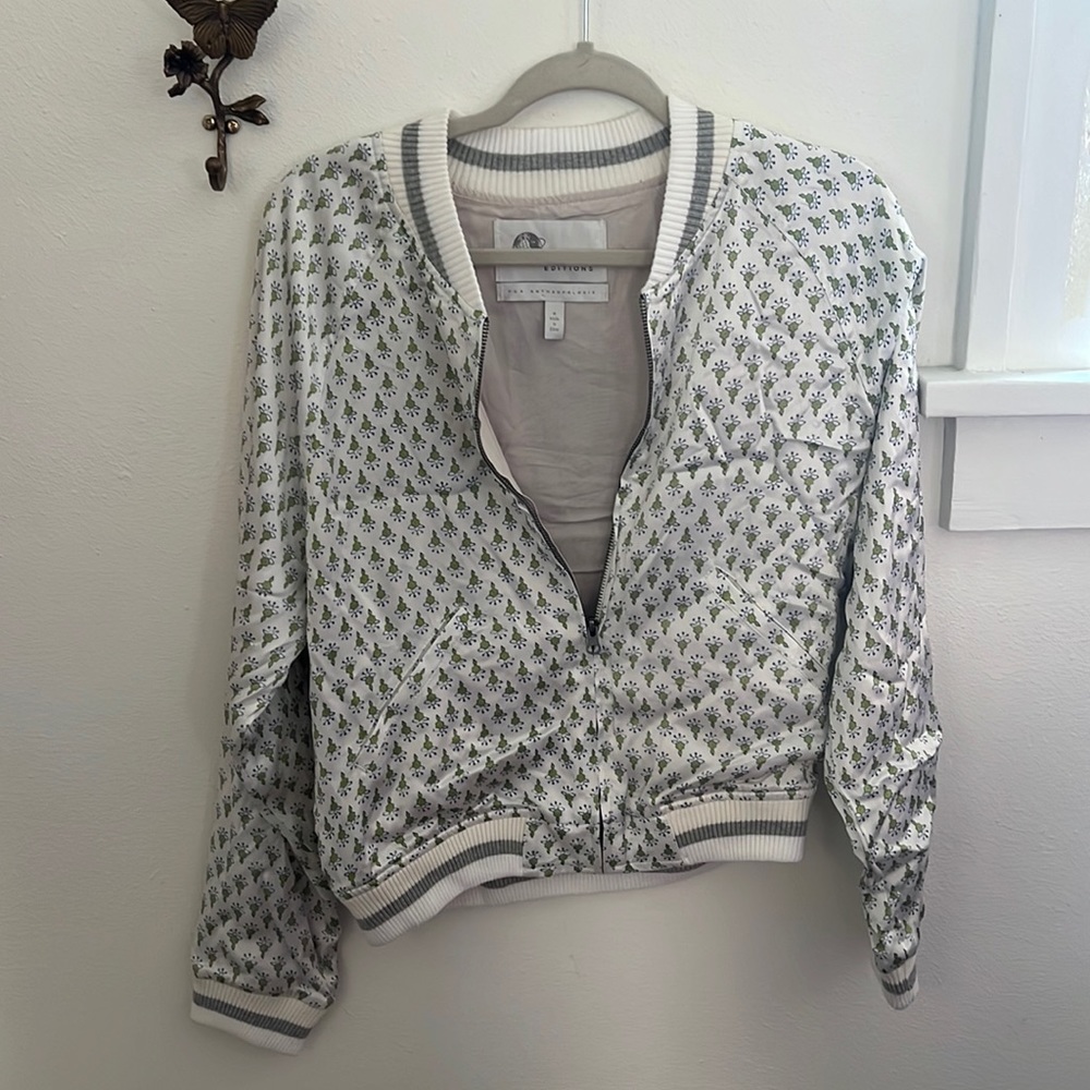Satin embroider bomber jacket